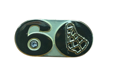 Barbados Lapel Pin, 60th Gold with Diamante